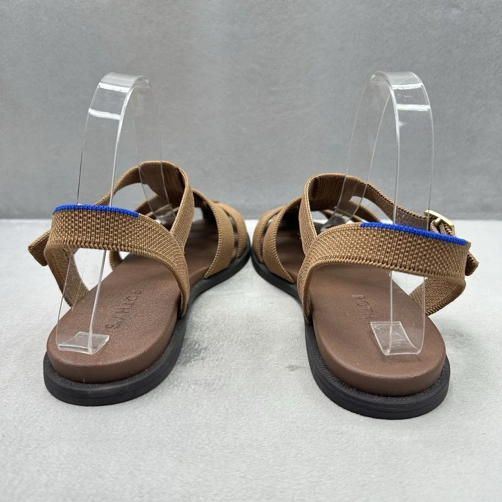 Rothy's The Fisherman Womens Size 8.5 Sandals Pecan Brown Adjustable Comfort